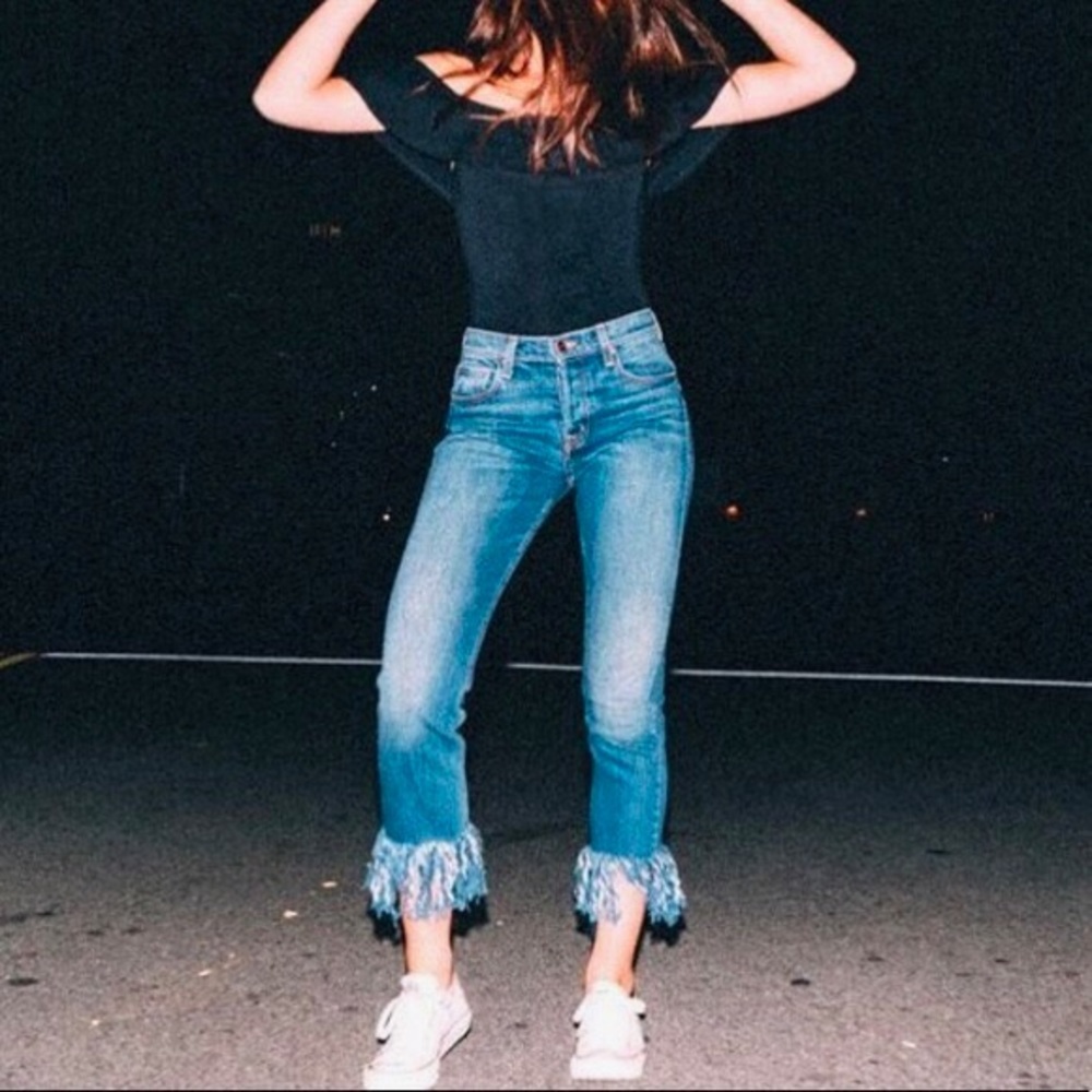 Revice Denim Fringe Crops, size 27